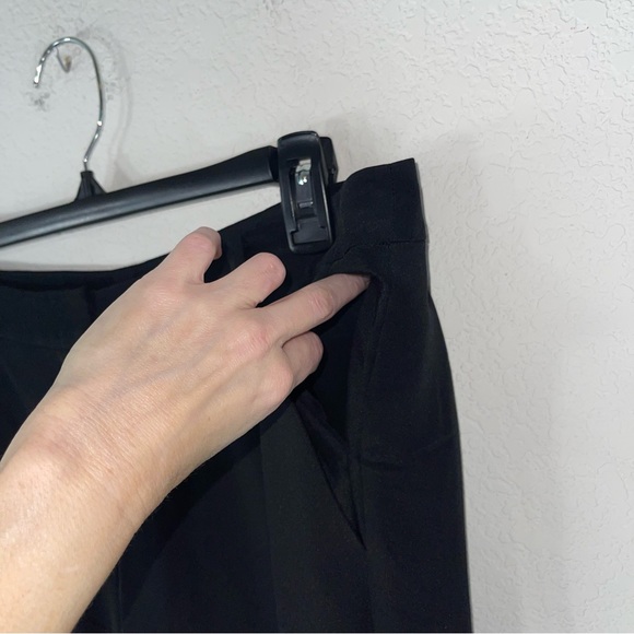 Eileen Fisher 100% silk wide leg trousers pleated belt loops pockets size M - Picture 13 of 13